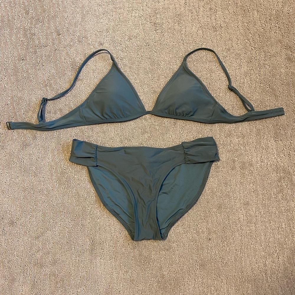 Aerie Olive Green Two Piece Bikini Swimsuit